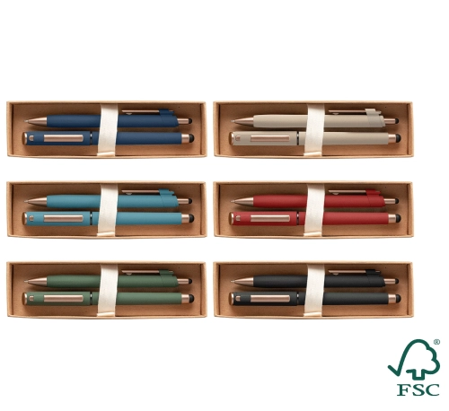 York Recycled Plastic Bronze Trim Pen Gift Set